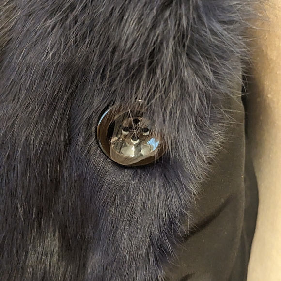 Adrienne Landau Navy Blue Rabbit Fur Jacket - Picture 9 of 16